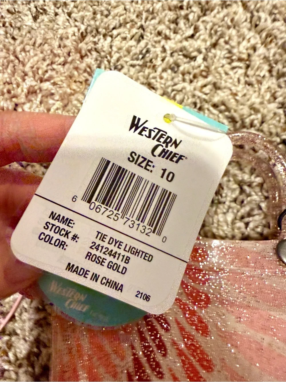 Western Chief NWT Girls' Pink Tye Dye Rain Boots Size 10 toddler
